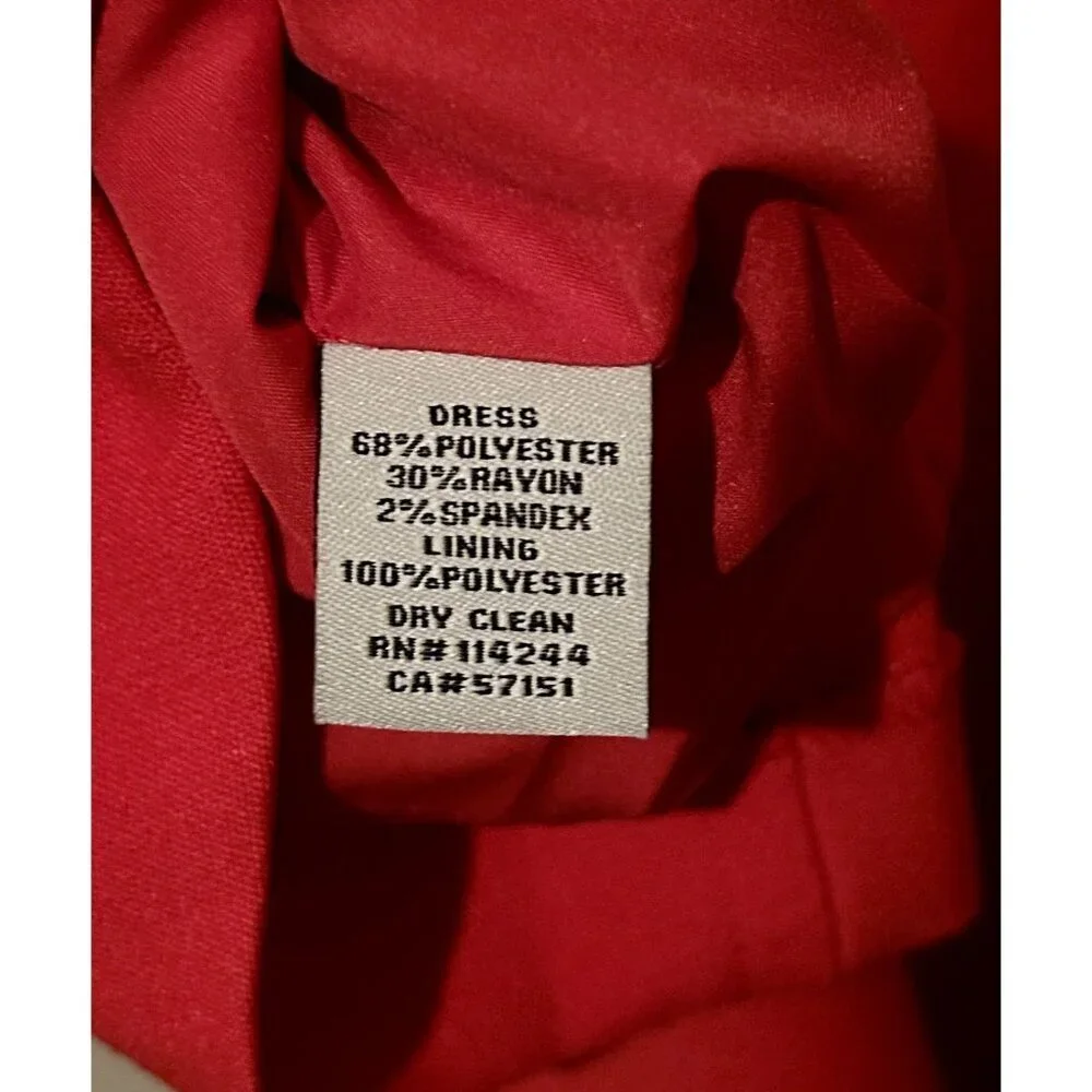Eliza J Red Short Sleeve Sheath Dress Women's 14 Work Dress Business Casual New - Picture 9 of 9